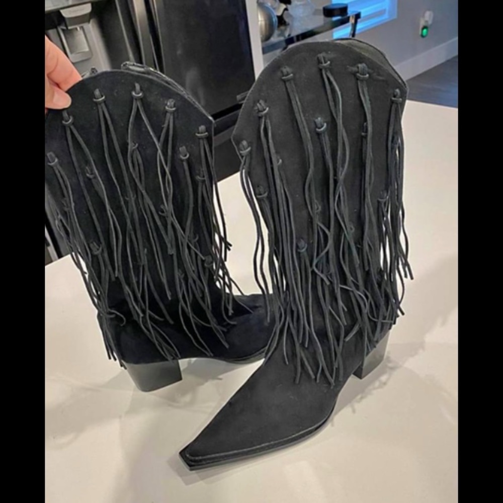 Leather suede booties